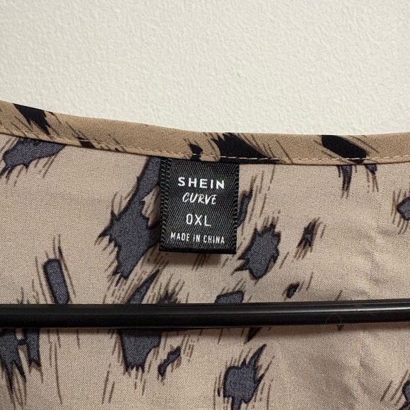 SHEIN Animal Print Wrap Blouse - Picture 3 of 3